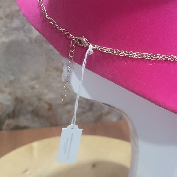 Park Lane Mother of Pearl Asymmetrical Triangle Gold tone Necklace - Picture 6 of 11